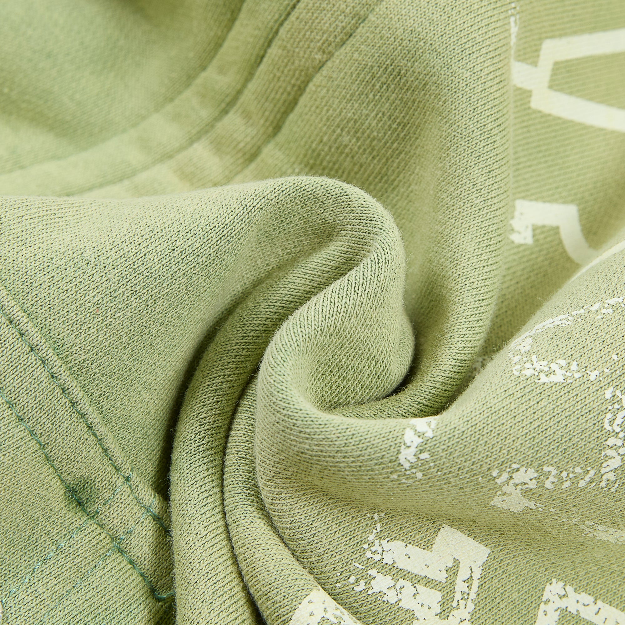 RoughPlay Green Tie‑Dye Varsity Stripe Zip‑Up Vintage Hoodie