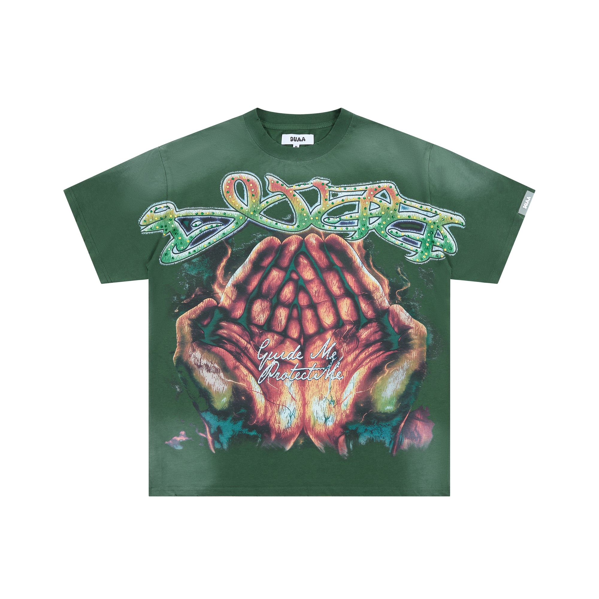 DUAA Praying Hands Vintage Graphic T‑Shirt