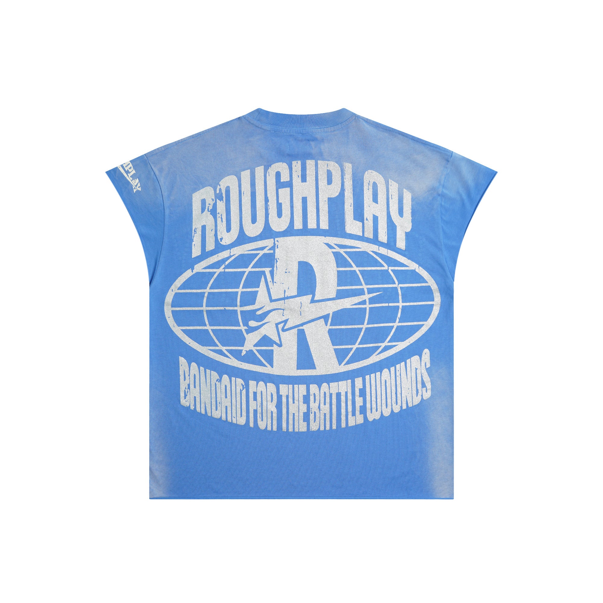 RoughPlay Sunset Warrior Sunflower Graphic Distressed Short‑Sleeve Tee Vintage Streetwear T‑Shirt
