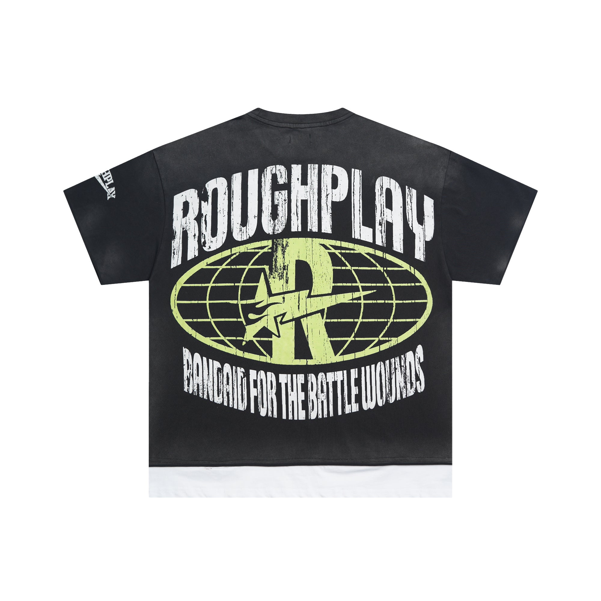 RoughPlay Money Monster Graphic Distressed Short‑Sleeve Tee Vintage Streetwear T‑Shirt