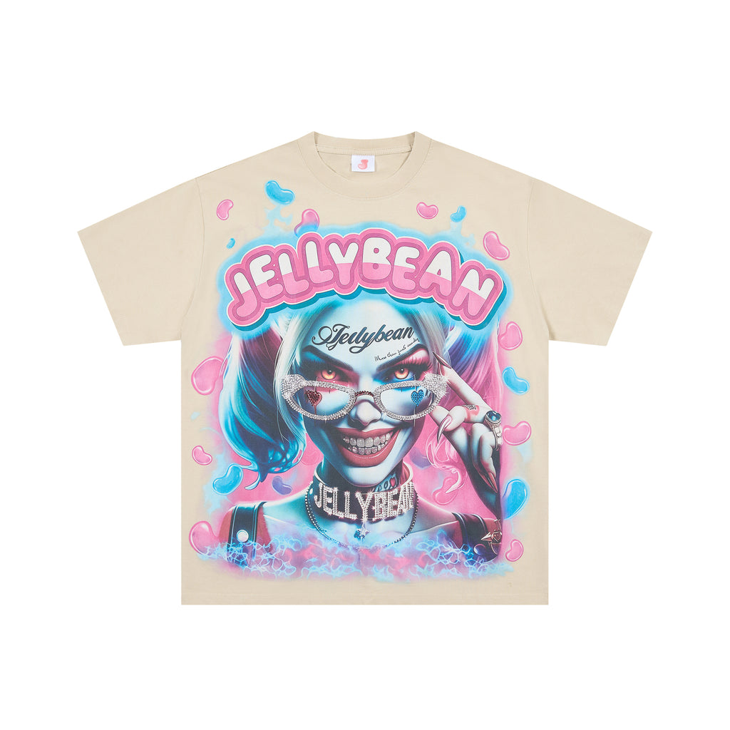 DUAA JELLYBEAN Harlequin Girl Heart Graphic Short Sleeve Tee
