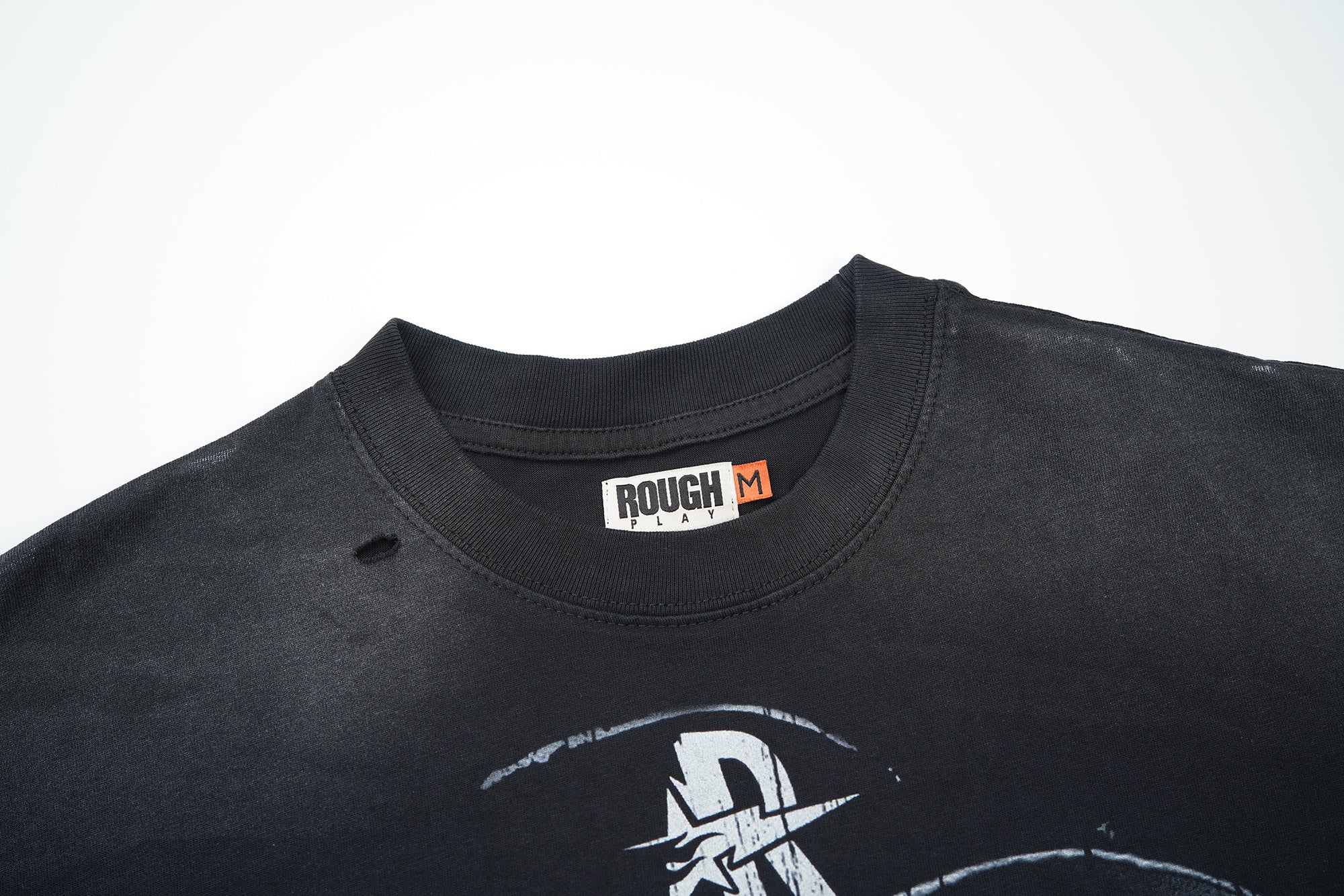 RoughPlay Money Monster Graphic Distressed Short‑Sleeve Tee Vintage Streetwear T‑Shirt