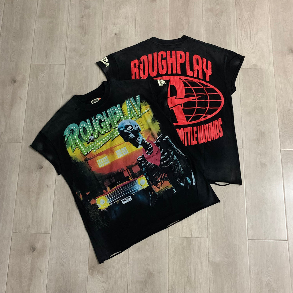 RoughPlay Skeleton Vintage Car Graphic Tee