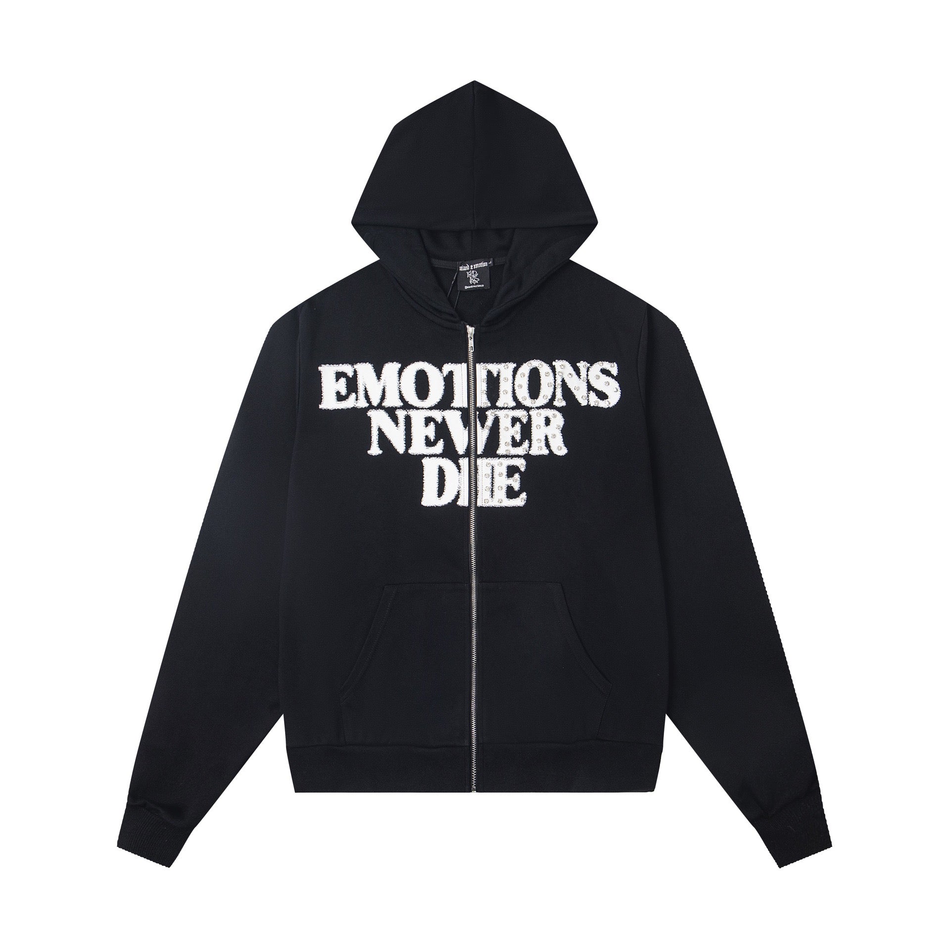 EMOTION Never Die Graphic Zip Up Hoodie