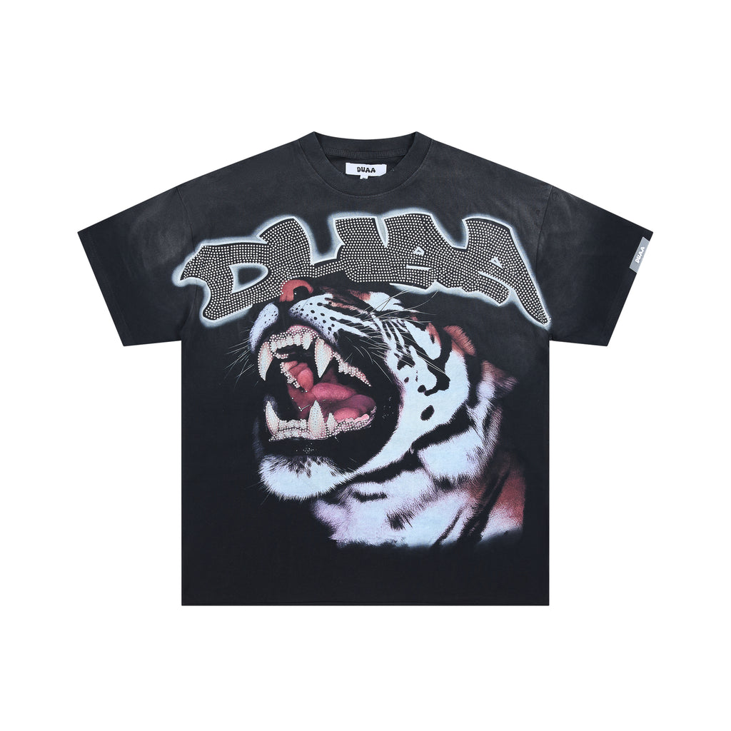 DUAA Roaring Tiger Vintage Graphic Oversized T‑Shirt
